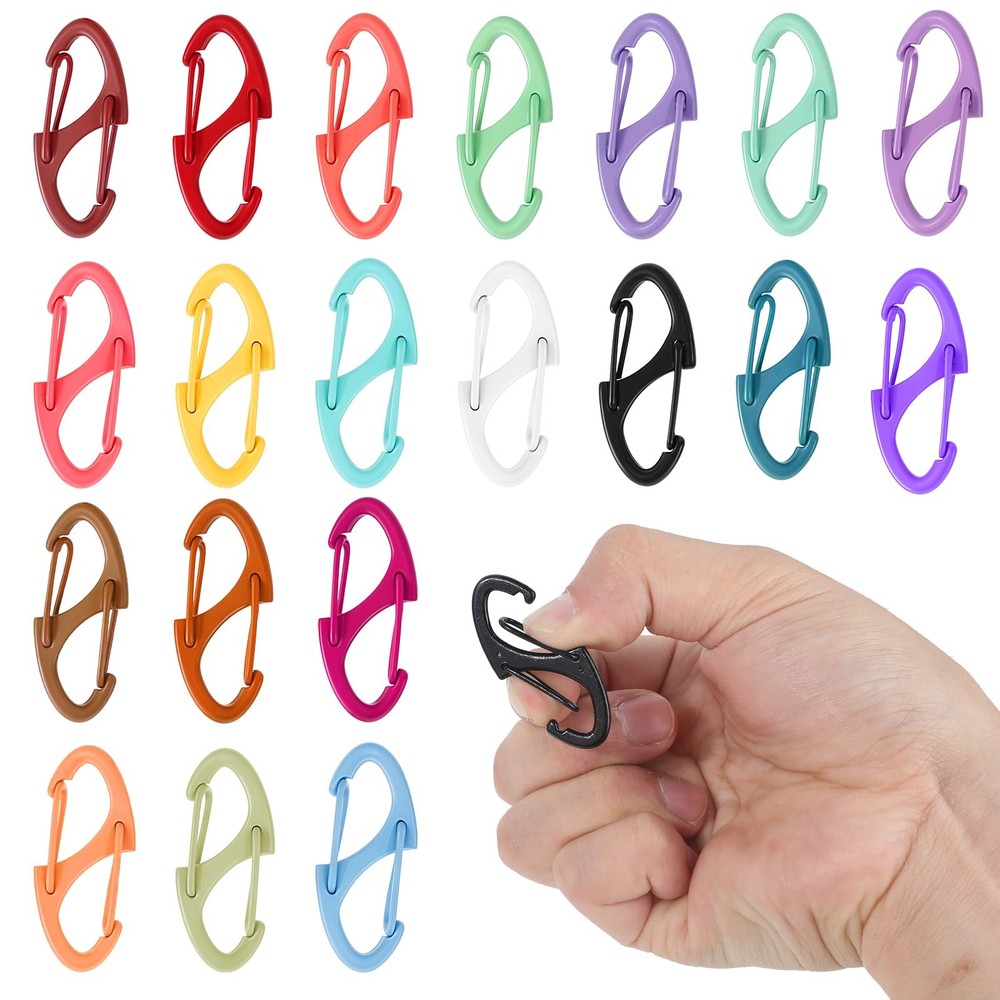 20 Pcs Alloy S Carabiner Clips, Dual Opening Design, Keychain Spring Snap Hoo…