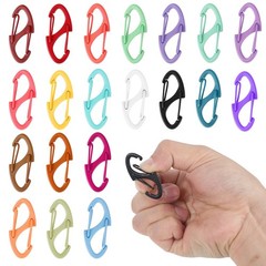 20 Pcs Alloy S Carabiner Clips, Dual Opening Design, Keychain Spring Snap Hoo…