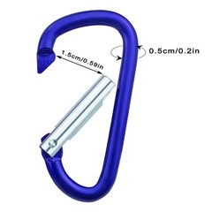 12 Pack Aluminum Carabiners D Ring with Keychain 2.5 Inch Carabiner Clip D Shape