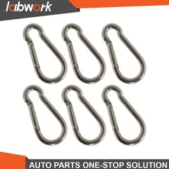Labwork Steel Spring Snap Hook Carabiner Clips, Set Of 12 264 Lbs 304 Stainless