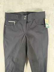 Dover Saddlery Riding Pants Womens 32R Black Full Seat Breeches Equestrian NWT