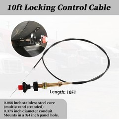 VCGTX10/55204 10FT Heavy Duty Vernier Locking Throttle Cable/Adjustable Locki…