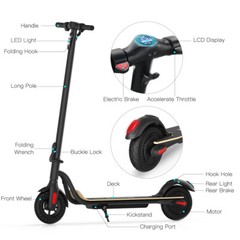 FOLDING ADULT ELECTRIC SCOOTER, LONG RANGE, 250W, UP TO 15MPH, 36V 5.2AH ^ 7.8AH