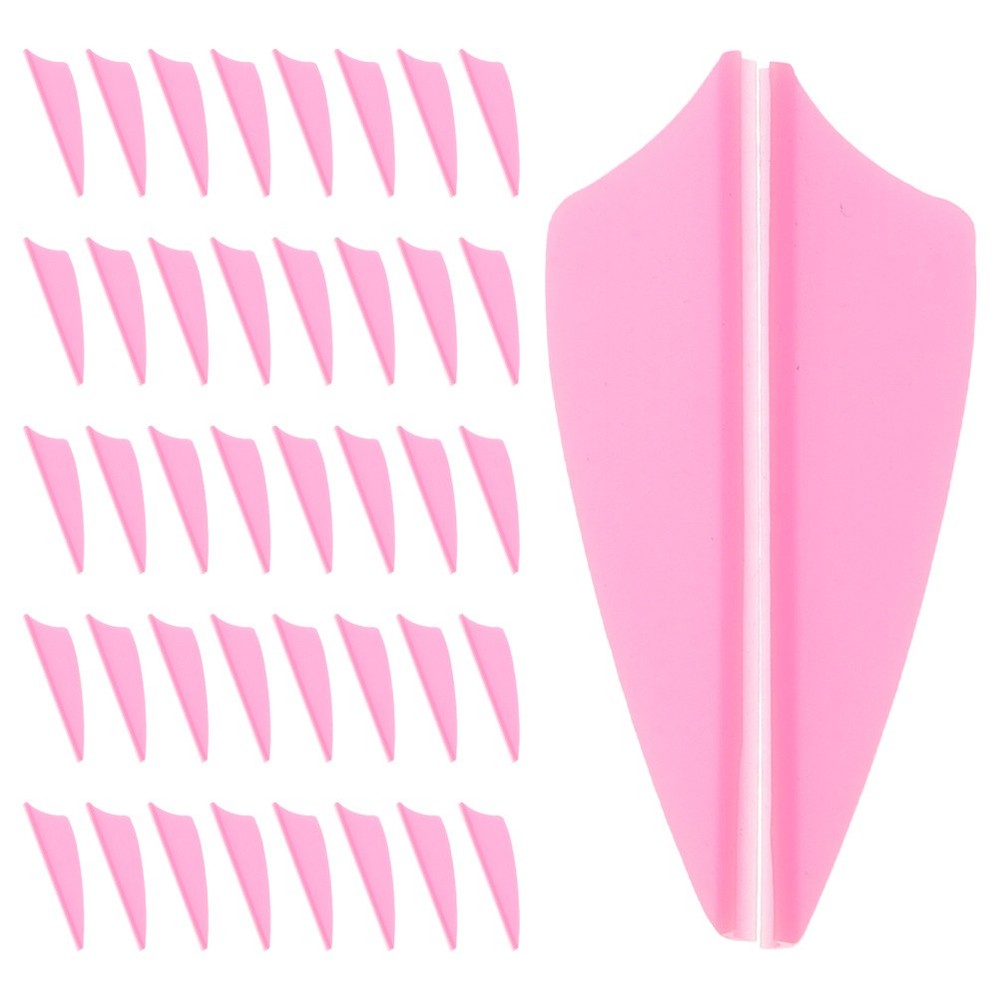 60 Pcs Plastic Arrow Fletching Shield Shape Vanes For Archery Shooting
