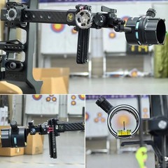 Compound Bow Sight 1 Pin,4X 6X 8X Lens, 0.019″ Fiber, Carbon Fiber Long Bar, …