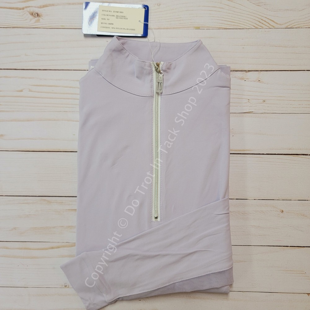 Tailored Sportsman ICEFIL Long Sleeve Ziptop Shirt – Heather/Silver/White