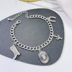 Cowgirl Jewelry Cowgirl Boot Hat Cactus Horseshoe Bracelet Vintage Silver