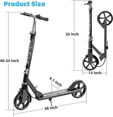 Scooters for Kids 8-12, Teens & Adults – Load 240 LBS, 8-Inch Wheels, Kick Scoot