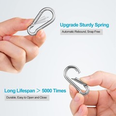 Multi-Purpose Stainless Steel Carabiners – 1.57 Inch Clips for Hiking & Camping