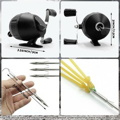 Fishing Reel Slingshot Catapult with Broadheads, Rubber Bands & Carry Bag