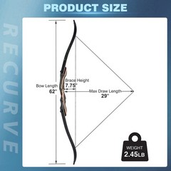 62inch Archery Takedown Hunting Recurve Bow 20-50lbs Weight Right Hand Shooting