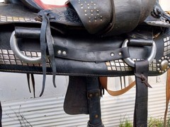 Vintage Western Silver Show Parade Saddle Doule Rigging 15″ Simco Fair Condition