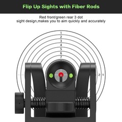 Iron Sights 45 Degree Offset Flip Up Sights with Red Green Fiber Optic Dots,F…