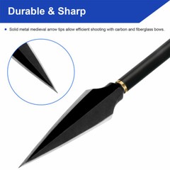 12PCS Carbon Steel Arrowhead Archery Hunting 150 Grain for ID 6.2mm Shaft Arrow