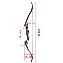 62″ Takedown Recurve Bow 60lbs Set Archery American Bow Hunting Fishing Aluminum