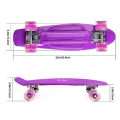 BELEEV Skateboard Mini Cruiser With Light-Up LED Wheels