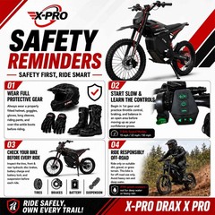 X-PRO DRAX X PRO Electric Dirt Pit Bike 72V/30AH 19″/17″ Wheels for Teens Adults