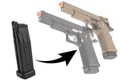 30 Rds Double Stack Hi-Capa 5.1 1911 Airsoft Green Gas Pistol Mag Steel