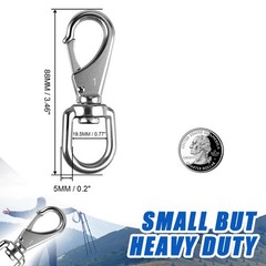 KINLINK 304 Stainless Steel Swivel Snap Hooks, 2 Pack 3.5 Inch 1#3.5, Silver