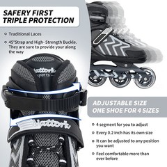 Adjustable Blades Roller Skates for Adults Women and Men,Outdoor & Indoor Bla…