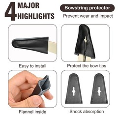 2pcs Archery Recurve Bow Limb Protector Leather Bow Tip Guard End Replacement…