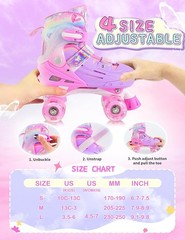 Roller Skates for Girls Boys Kids Age 4-6 5-8 6-12 8-12 with Light Up Wheels,…