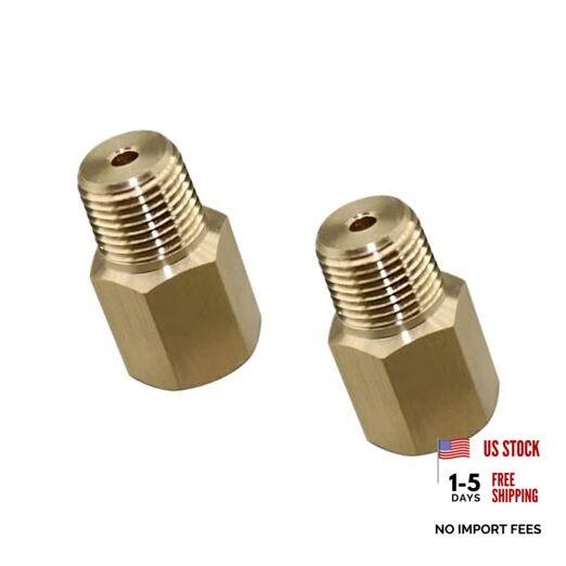 2PCS 1/8 BSPT Male to 1/8-27 NPT Female, Thread Adapter for Gauge
