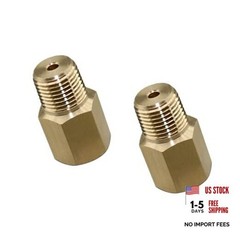 2PCS 1/8 BSPT Male to 1/8-27 NPT Female, Thread Adapter for Gauge