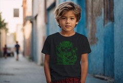 Lucky Maneki-Neko Cat in Leprechaun Hat St. Patricks Day Youth’s T-shirt