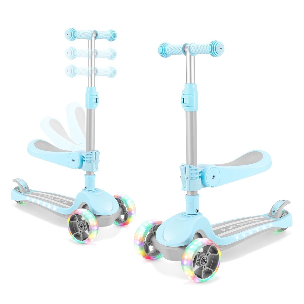 Patinete 3 ruedas para niños 2 a 10 años, patinete 2 en 1 con asiento giratorio