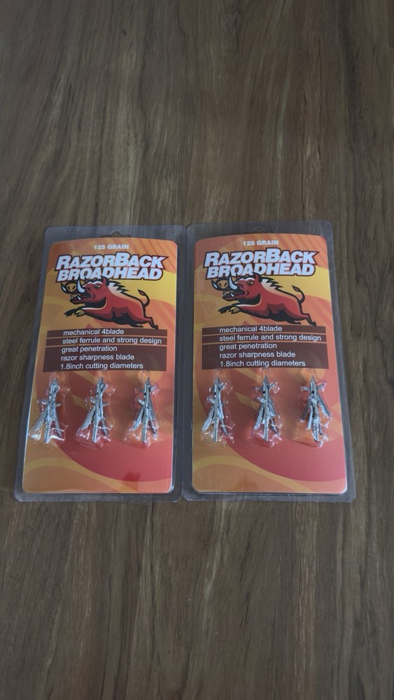 2 – 3 Pack- RazorBack 125 Grain 4 Blade Mechanical Broadheads