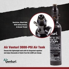 Air Venturi AV 3000PSI 13ci Tank & Valve 1100psi Set Tank Only