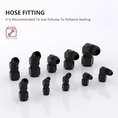 3AN Female to AN3 Male Flared Black Aluminium 45 Degree Swivel YZGM-3AN-45