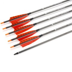 Archery Carbon Arrows Spine400 with Feather Set for Recurve/Compound Bow Hunting
