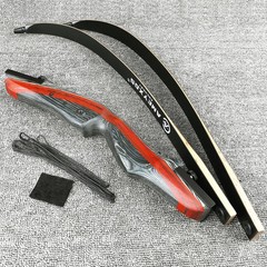 62″ Recurve Bow 20-50lbs Takedown Wooden Riser Limbs Archery Hunting Target