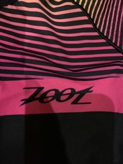 Zoot Triathlon Suit Size L Full Zip Short Sleeve Tri Suit Cycling Multicolor