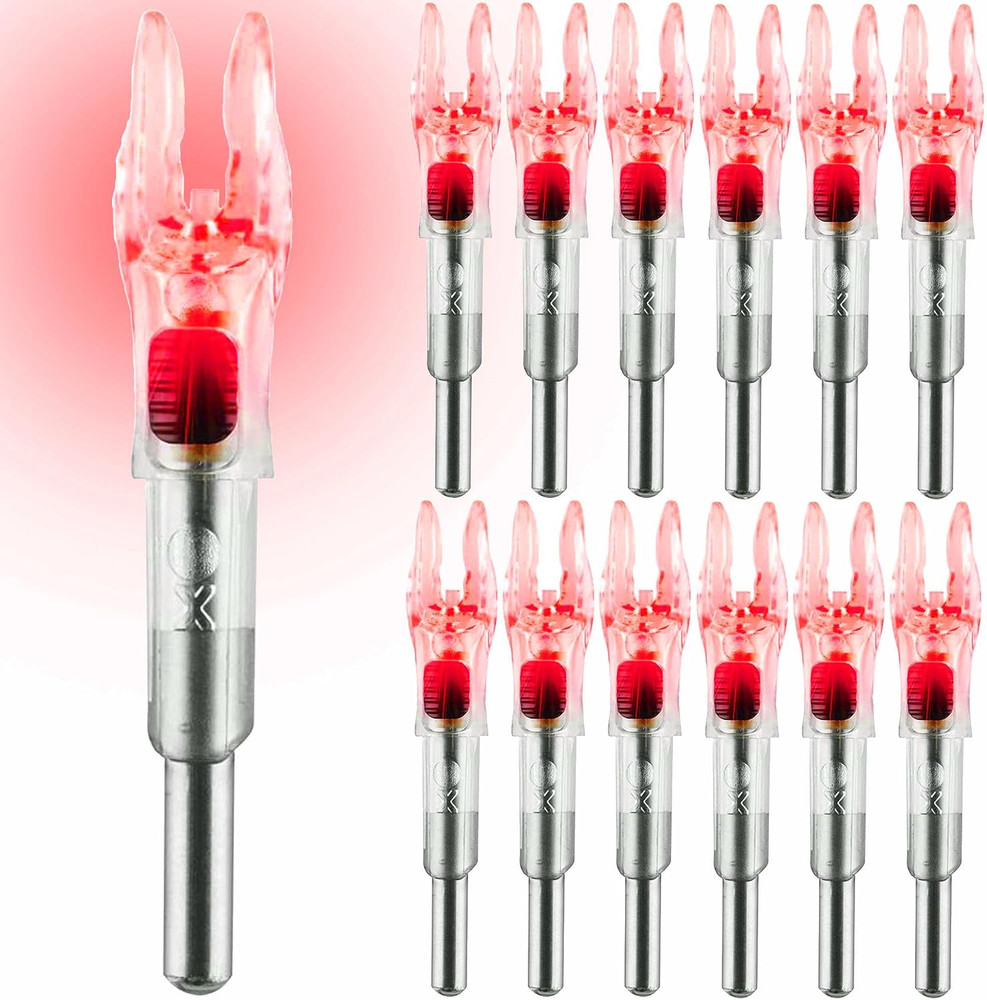12 Pack X Lighted Nocks Universal Fit for Arrows with ID .204/.233/.244/.246 Lig