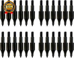 24 Pcs Steel 100 Grain Archery Arrow Field Points Field Tips – Practice Target &