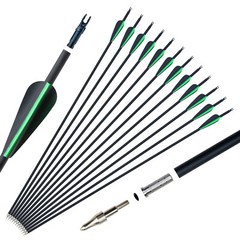 6/12PCS 31″ Carbon Arrows Hunting Archery Target Arrow Practice Shooting 6 Color