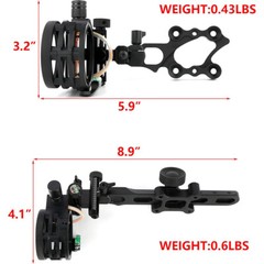 Compound Bow Sight 5 Pin Micro Adjustable 0.019″ Archery Hunting Target RH LH US