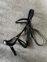 Horse LeMieux Arika Drop Nose Leather Snaffle Bridle with Reins size Full