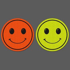 Reflective Smiley Face Sticker Self Adhesive Car Bicycle Decorative Sticker 10cm
