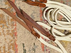 lightweight used western split reins over 8 ft FREE SHIPPING