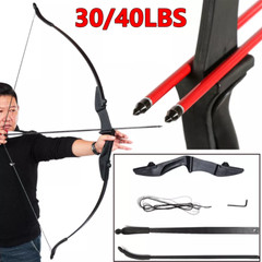 57 inch 30/40lbs Takedown Recurve Bow RH/LH with 12 Pcs 30inch Fiberglass Arrows