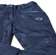 FOUGARZA-Navy Poly/Nylon/Spdx, Womens Athletic Equestrian Riding Breeches-(24)
