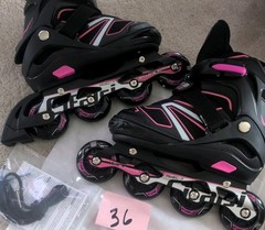Cifaisi Adjustable Inline Skates with Illuminating Wheels kids M. (3-6 year old)