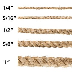 Natural Thick Hemp Rope Twisted Strong Jute Rope 4-Strand Burlap Rope for Craft