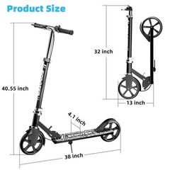 Scooters for Kids 812, Teens & Adults Lightweight, Foldable, 8Inch Big Wheel…