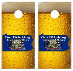 Pennsylvania Out Drinking Every Other State Cornhole Board Wraps FREE LAM #3366