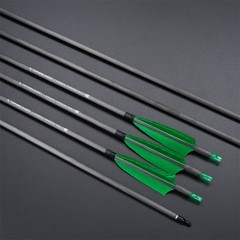 Archery Carbon Arrows Spine400 with Feather Set for Recurve/Compound Bow Hunting